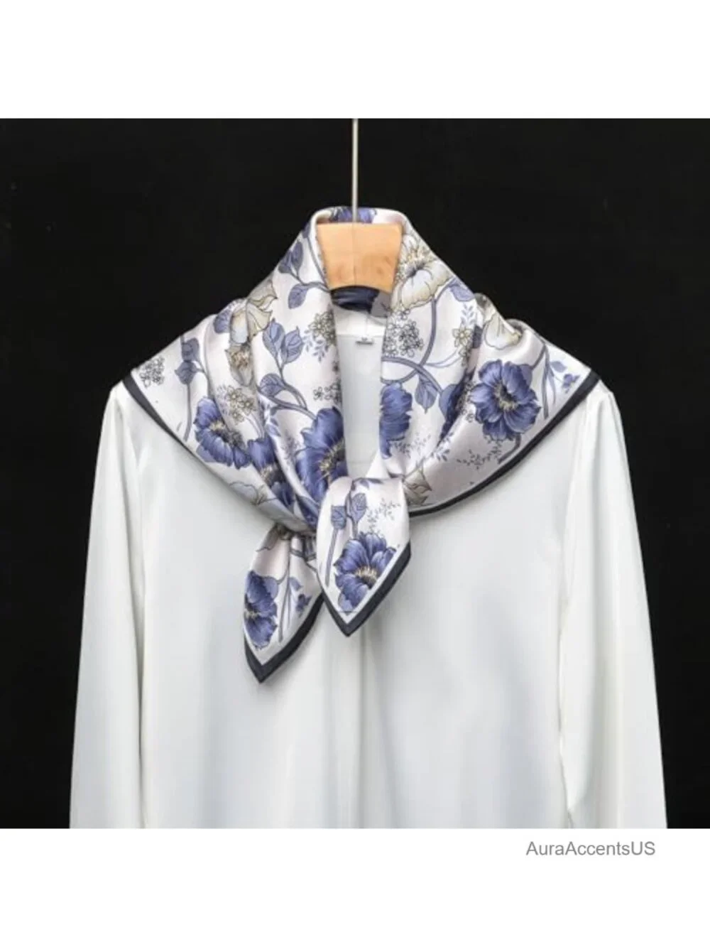 100% Mulberry Silk Square Scarf 25.6